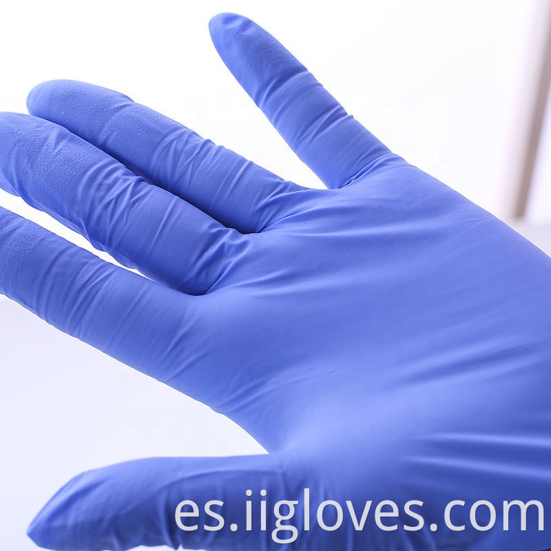 Guantes de examen de nitrilo azul desechable Guantes de seguridad Guantes de nitrilo desechables para médicos